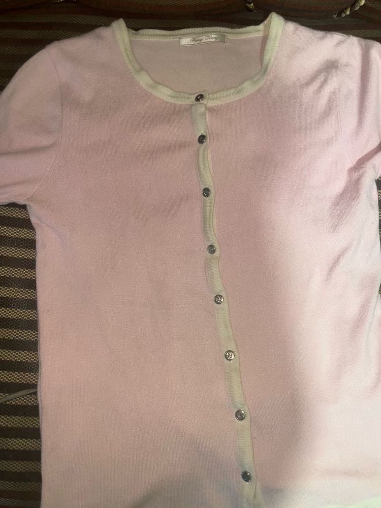 Pink Button-Down Top