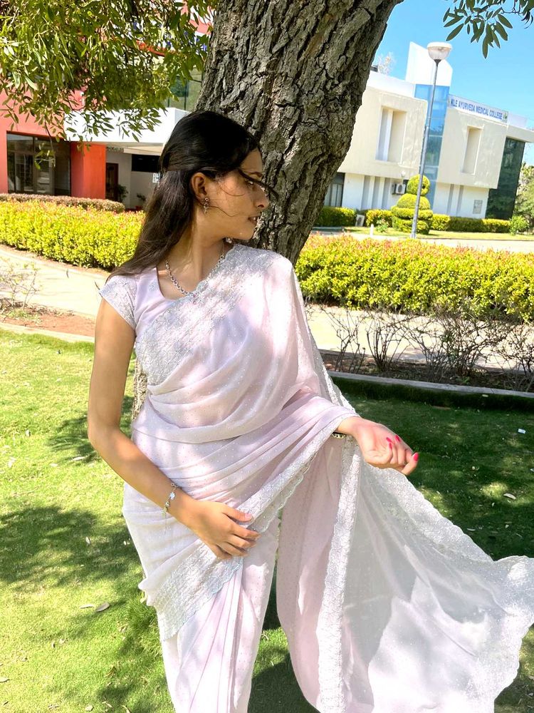 Elegant Light Pink Saree