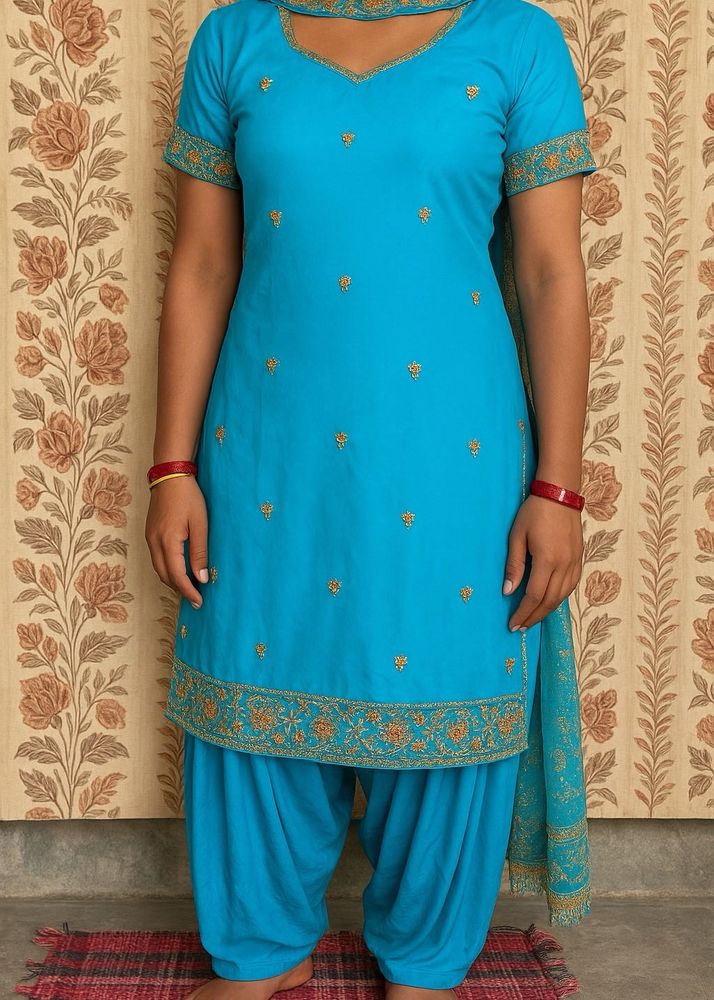 Turquoise Embroidered Salwar Kameez