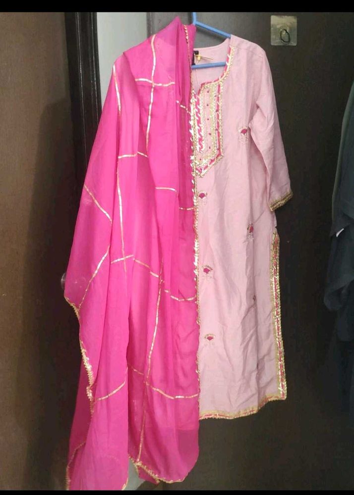 Pink Embroidered Kurta &amp; dupatta  only