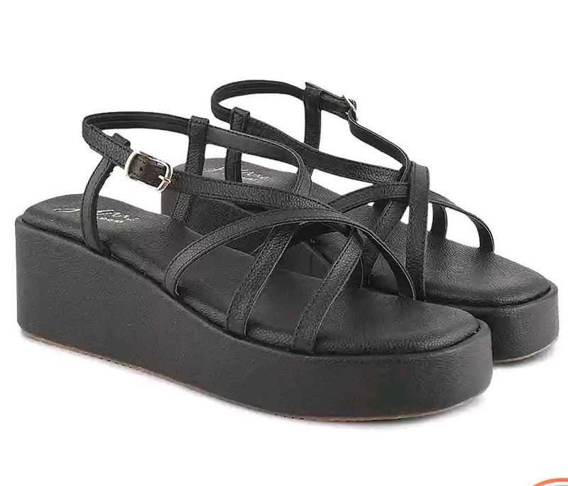 Black Platform Strappy Sandals
