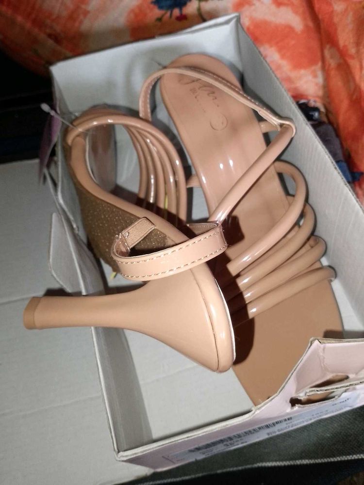 Nude Heels with Ankle Strap