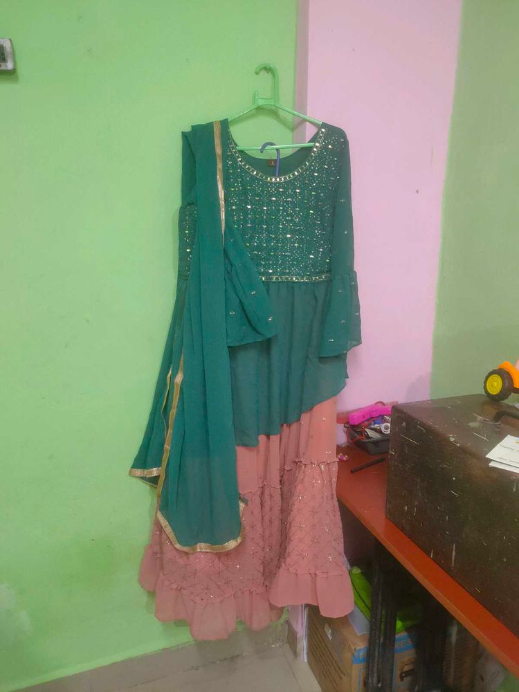 Emerald Green Sharara Suit
