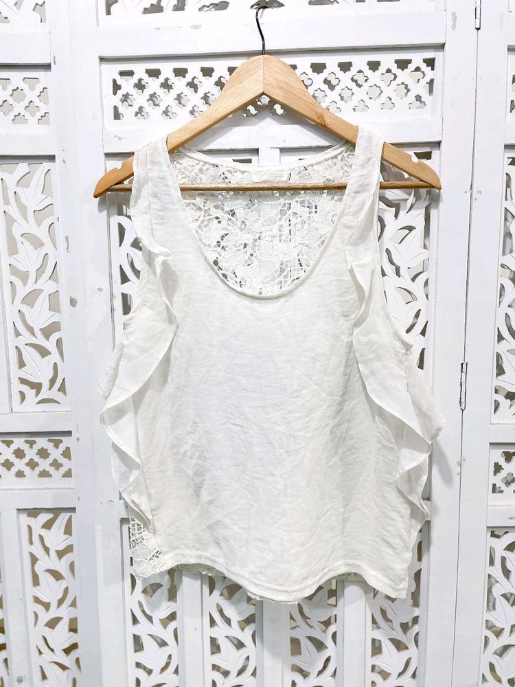 Zara Lace Back Ruffle Tank Top D