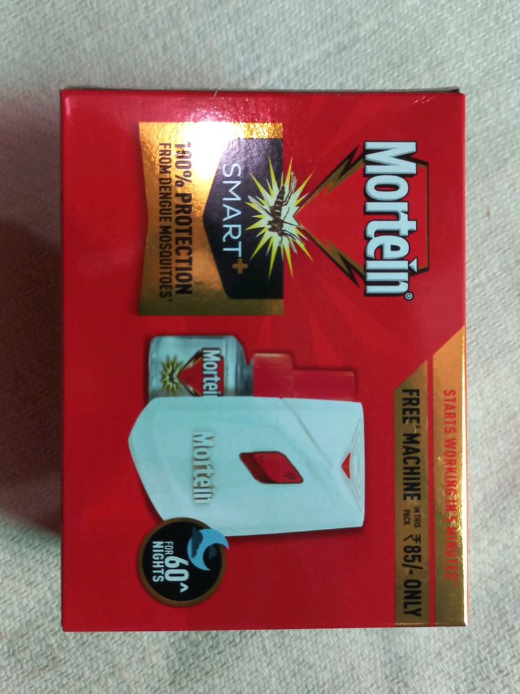 Mortein 45 ml Refill + Machine, SmartPlus Mosquito Killer Combo | 100% Protection from Dengue Mosquitoes | Insect &amp; Mosquito Repellent | Repellent Starter Kit with Free Device (1 Machine + 1 Refill)