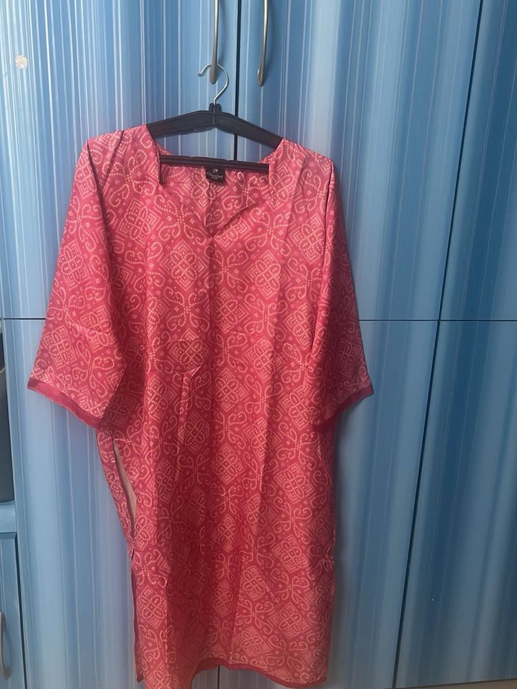 Pink And White Kurti -2xl Size