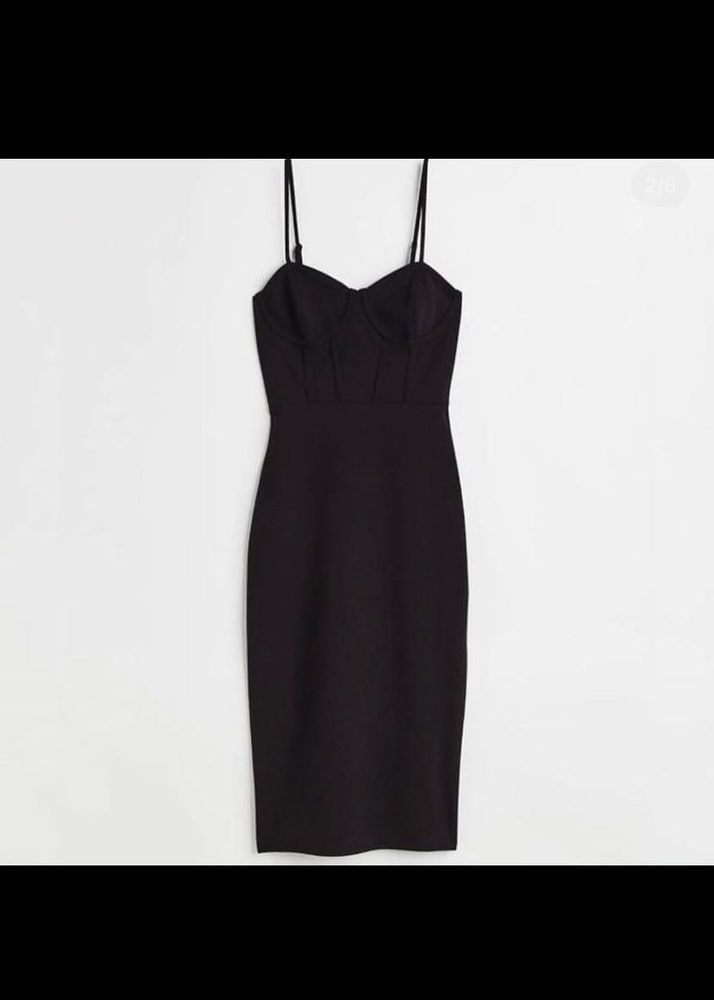 ✨ H&amp;M Bustier Black Bodycon Dress