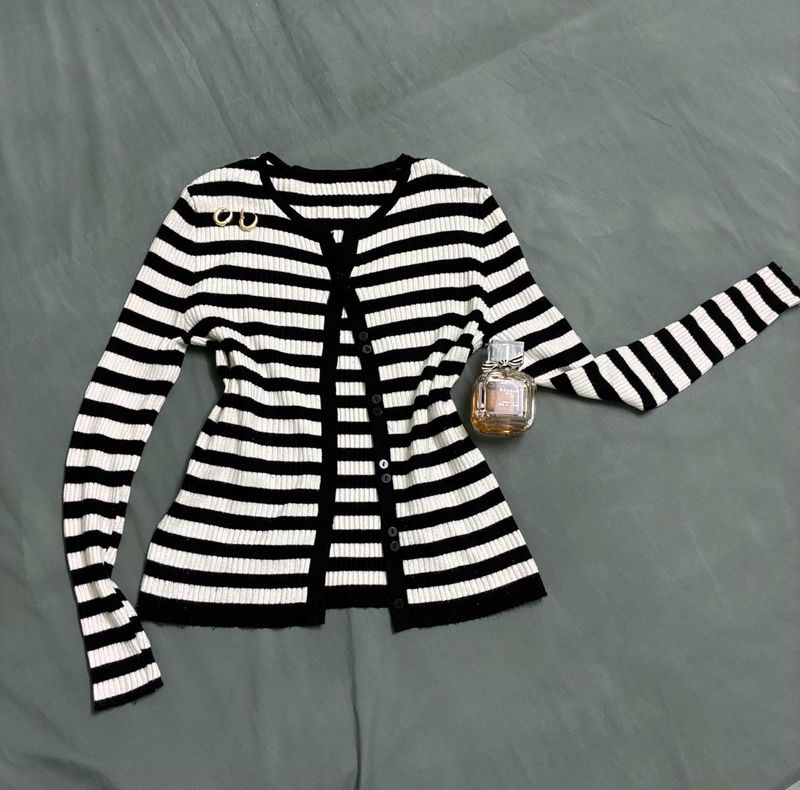 Striped Knit Cardigan