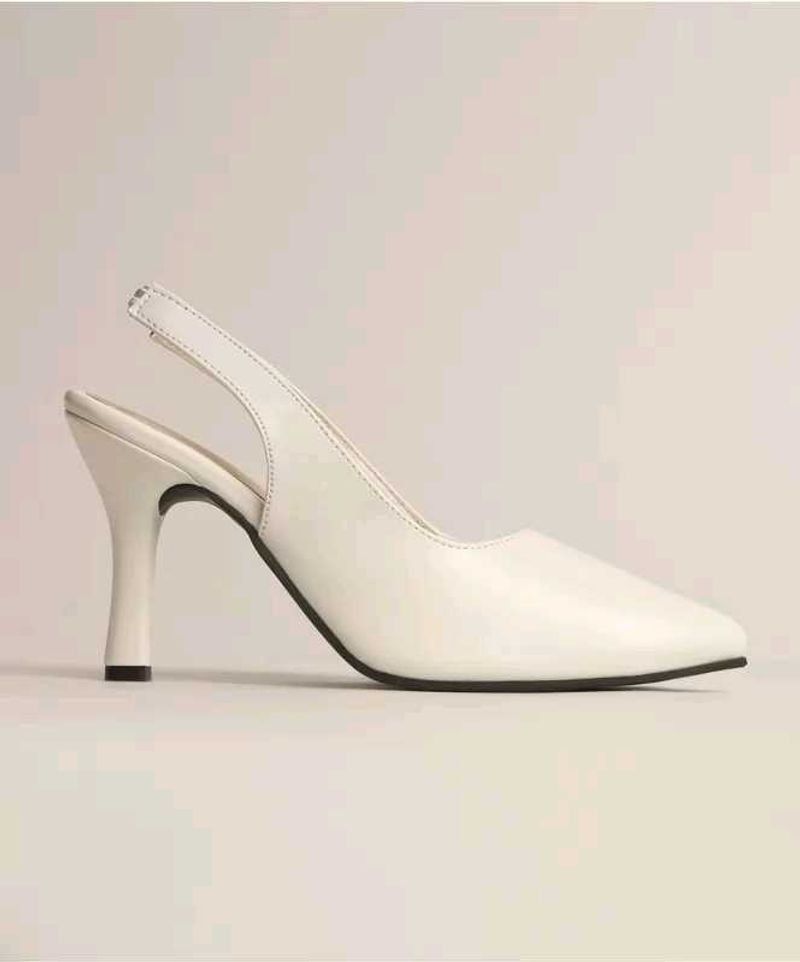 White Slingback Heels