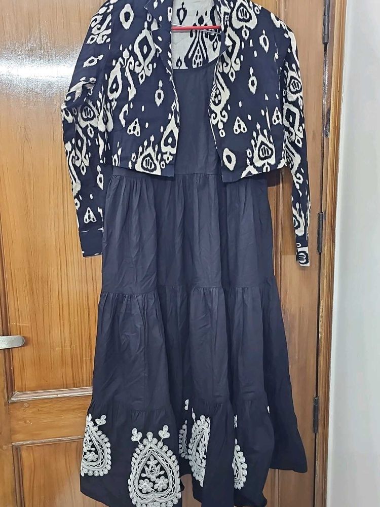 Navy Dress &amp; Jacket Set