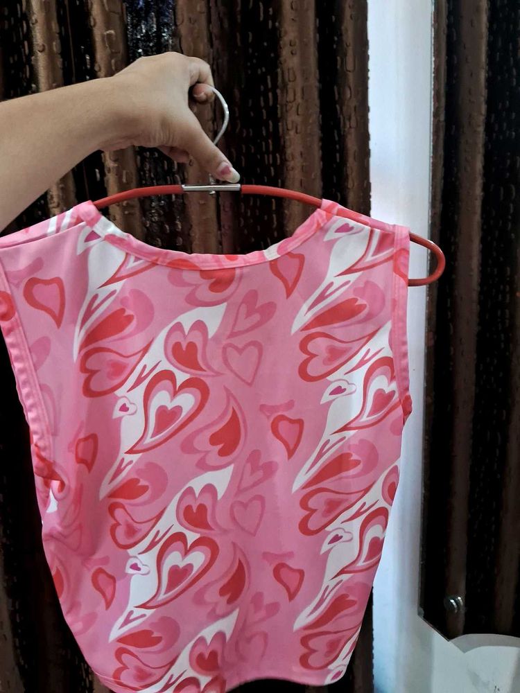 Pink Heart Pattern Tank