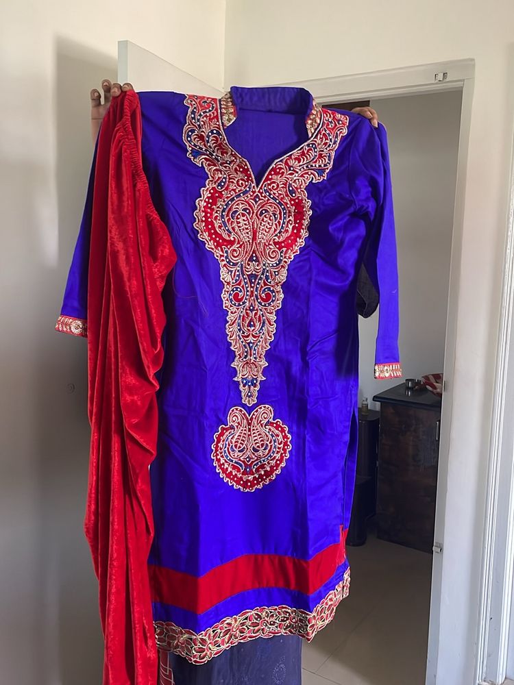 Designer Kurti with velvet leggings New