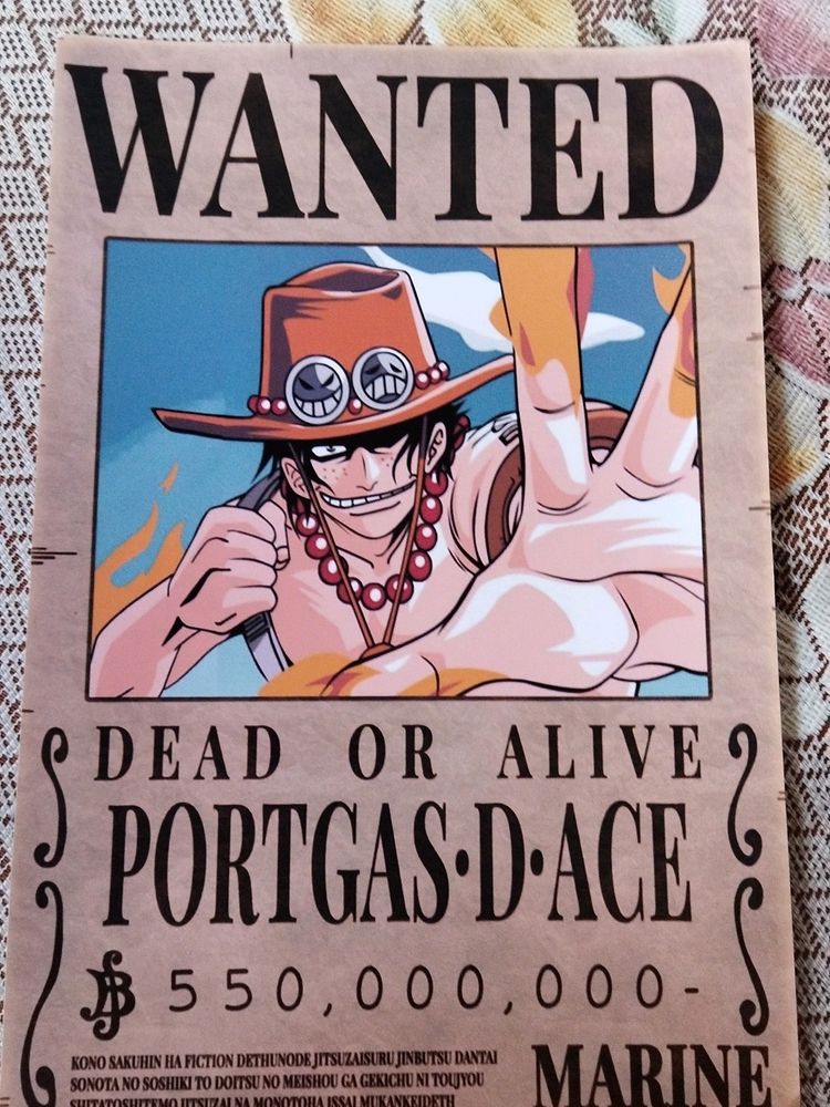 One Piece Portgas D Ace Wanted Poster