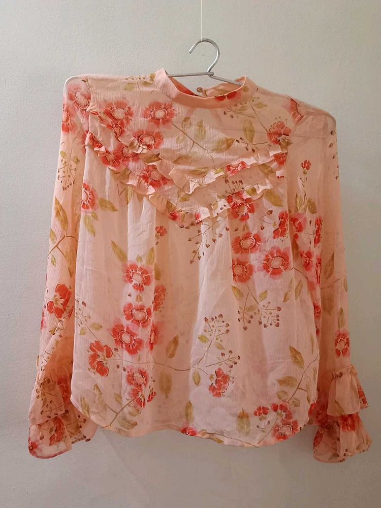 Floral Ruffle Top