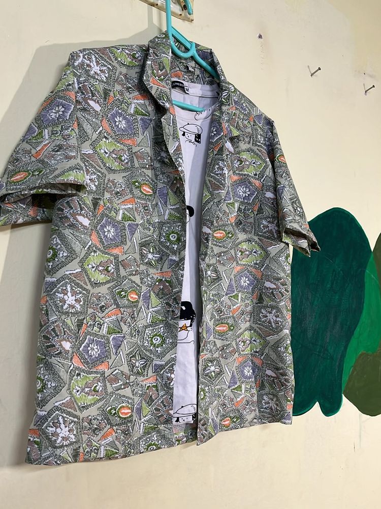 Printed Boxy Top / Overshirt