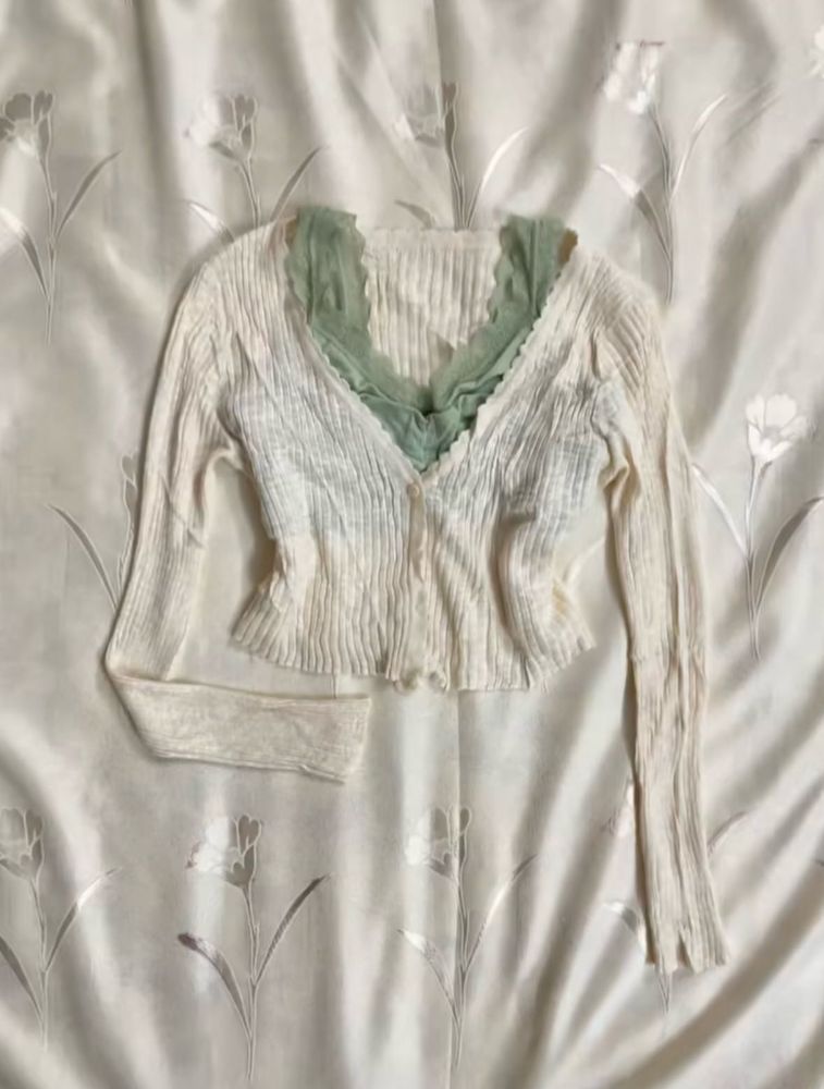 Cute Cardigan with Lace Detail