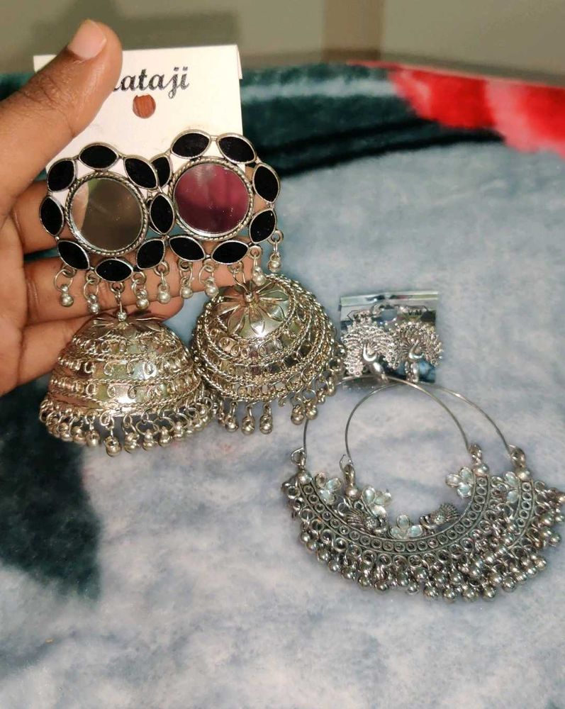 Oxidised Jewellery (jhumka) - combo pack of 2 earr