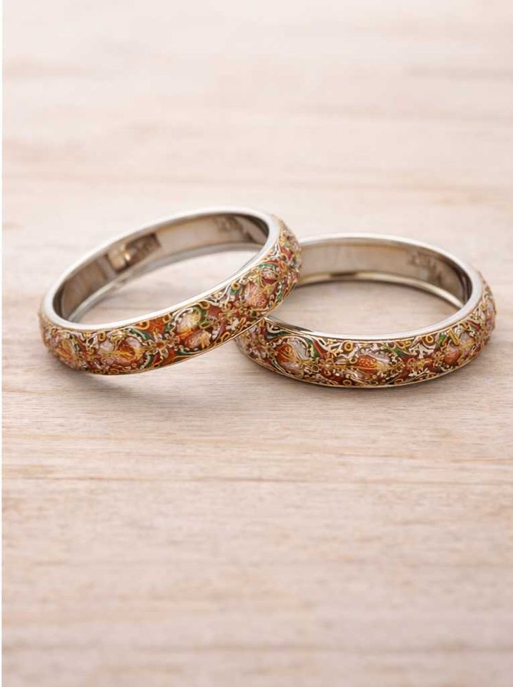 Elegant Silver-Tone Bangles (Set of 2)