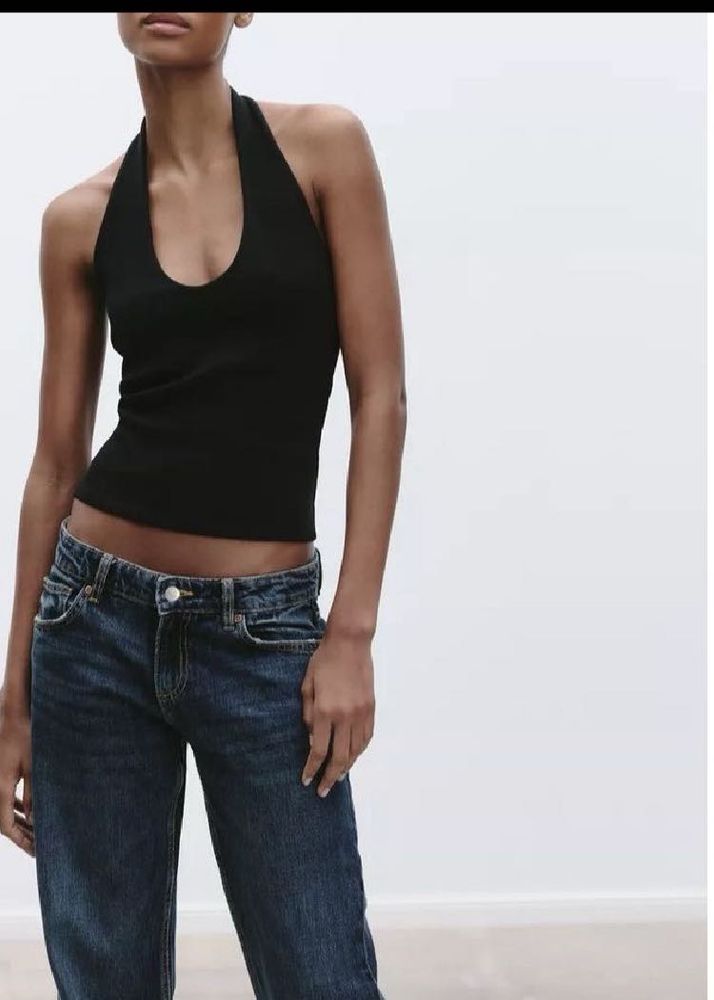 Zara Black Halter Top