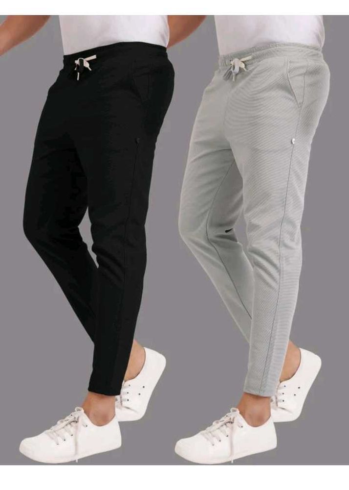 Men&#39;s Casual Trousers - Black &amp; Grey