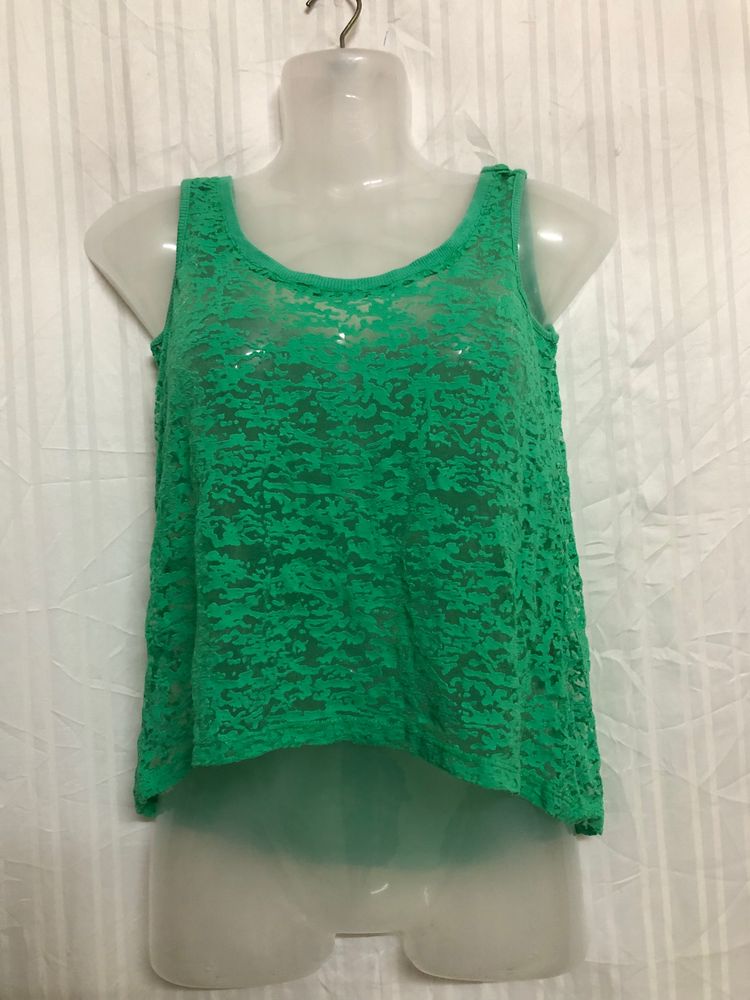 Tezenis Lace Green Sleeveless Top