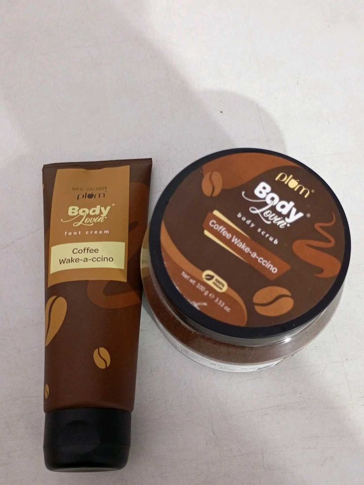 Plum coffee combo foot cream and body scrub