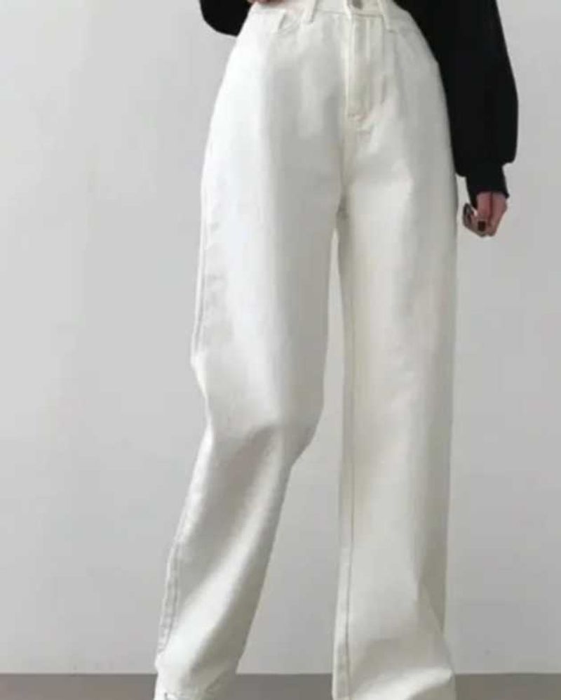 White Straight Leg Jeans