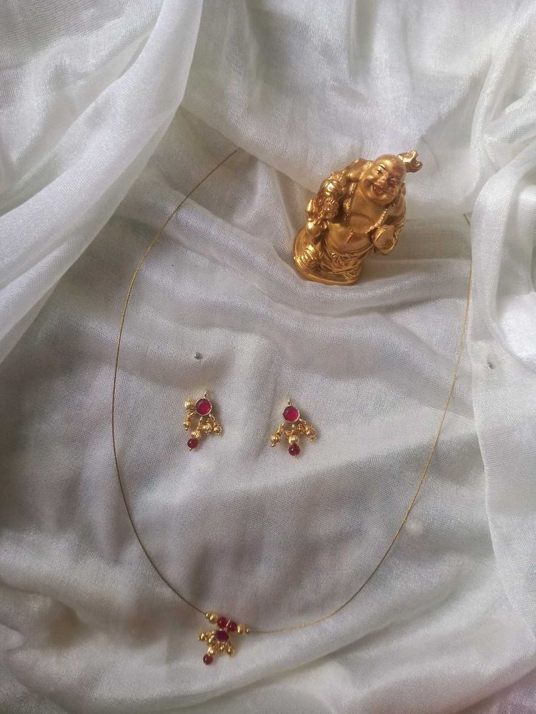 Red Stone Gold Jewelry Set