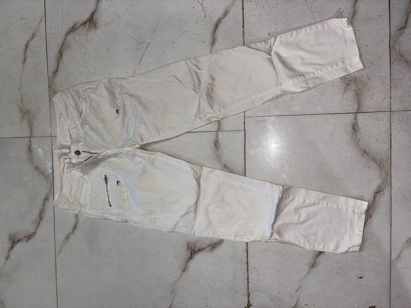 White Casual Pants