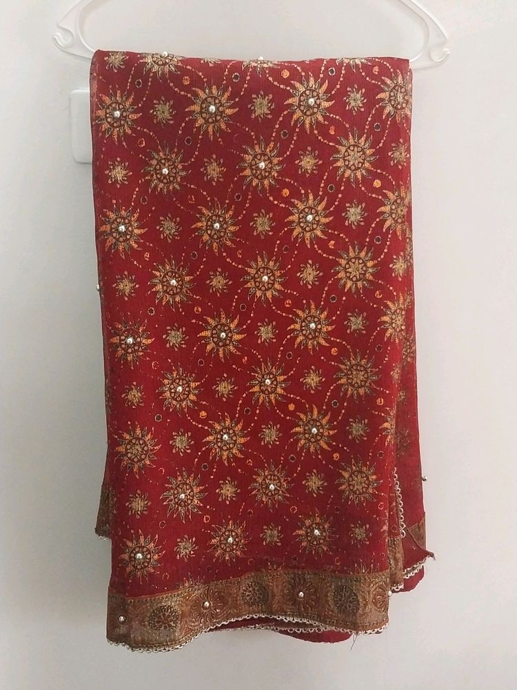 Maroon Red Saree