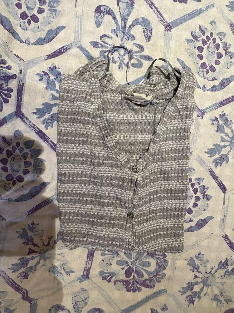 Striped Button-Down Top