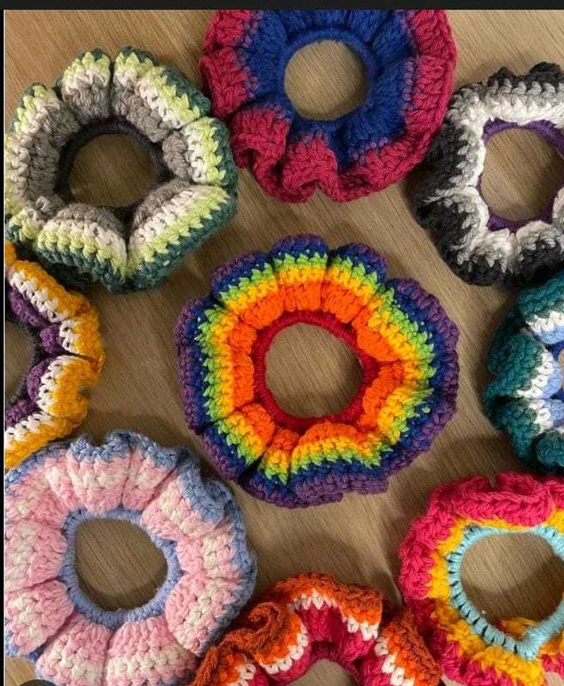 Colorful Crochet Scrunchies