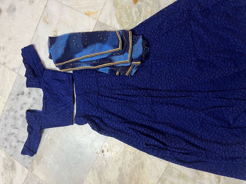 Blue Net Lehenga