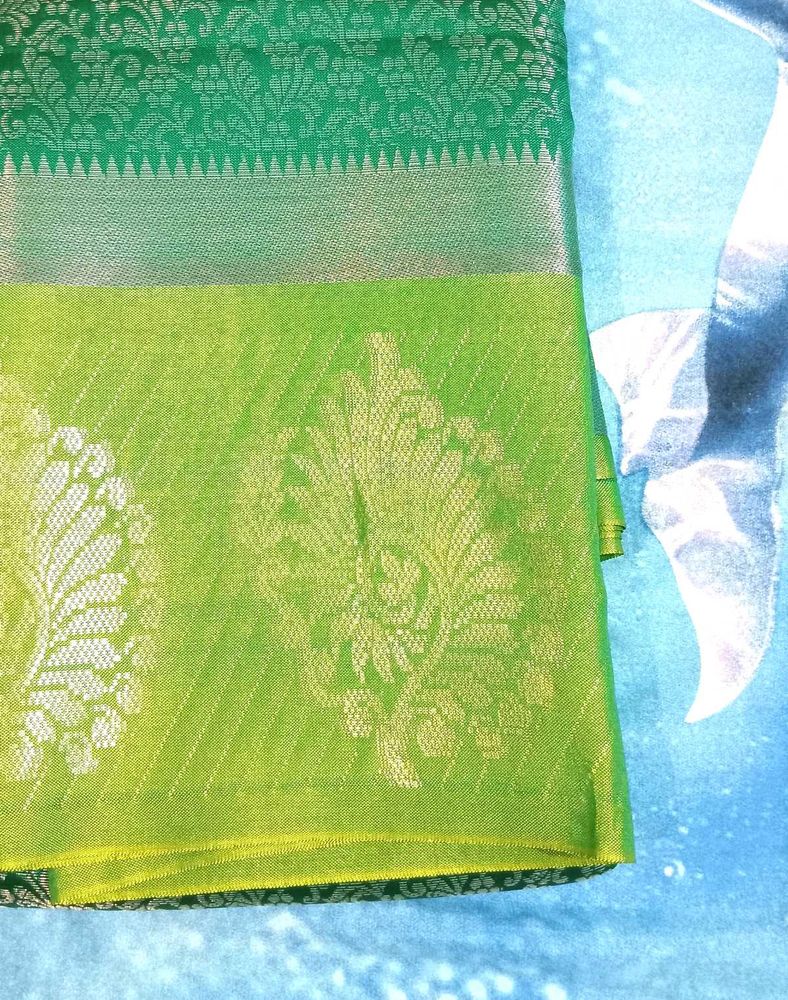 Green &amp; Silver Saree