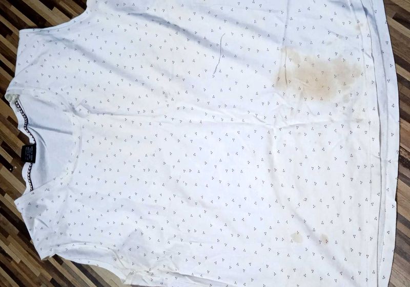 White T-Shirt with Stain