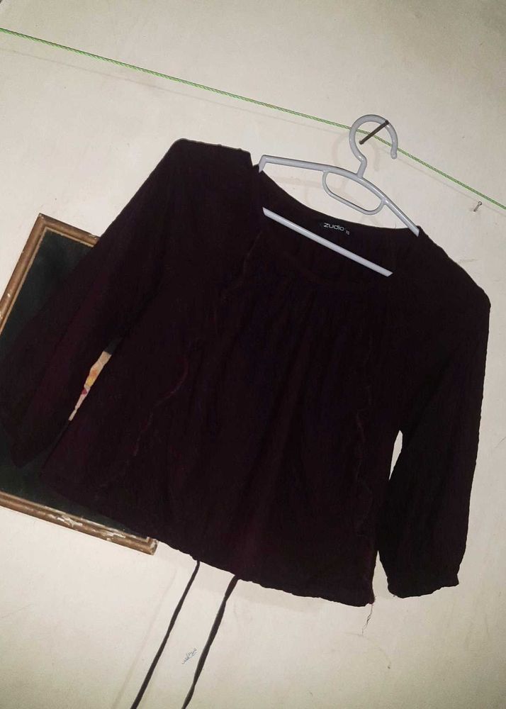 Zudio Maroon 3/4 Sleeve Blouse