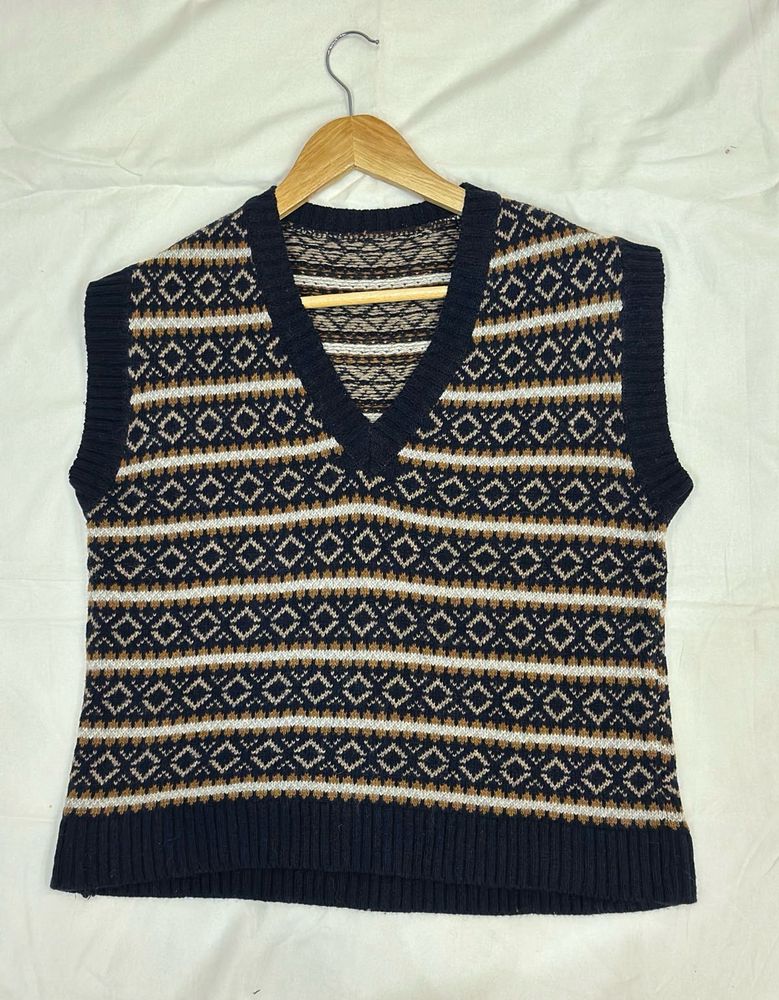 Patterned Sweater Vest