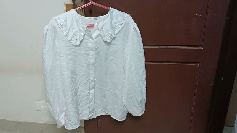 White Formal Top With Full Sleeve From Germany
