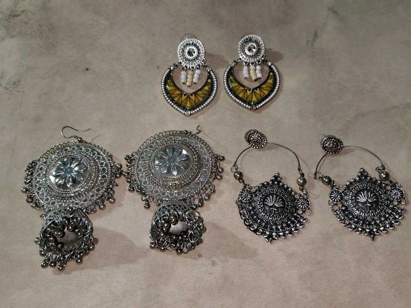 Boho Silver Tone Earring Bundle