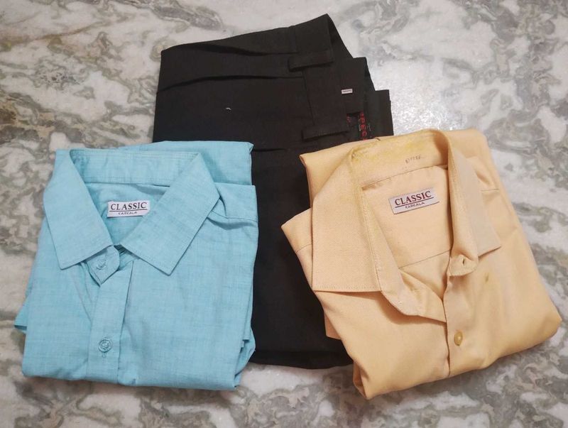 Blue Yellow Pant Shirt Combo