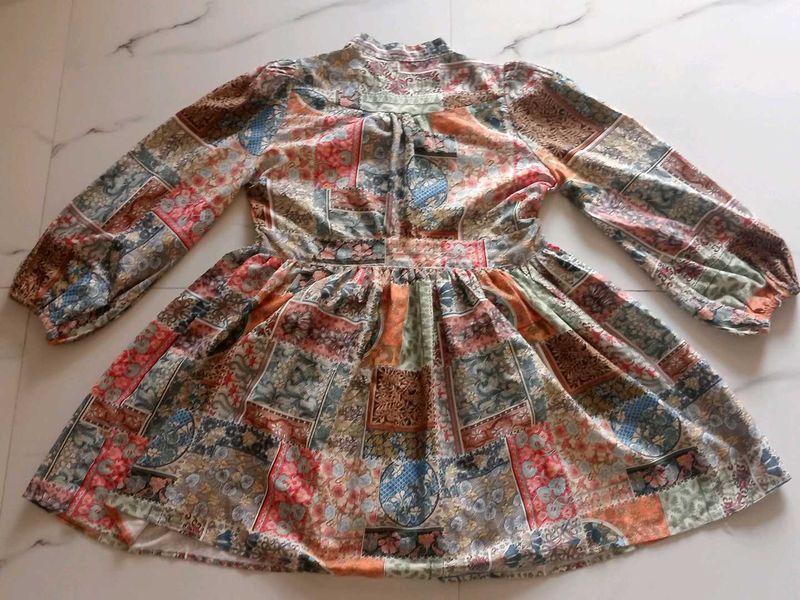 Patchwork Print Dress