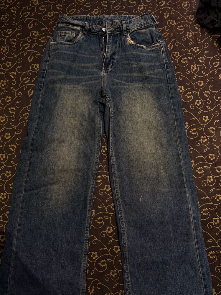 Wide Leg Vintage Denim Jeans