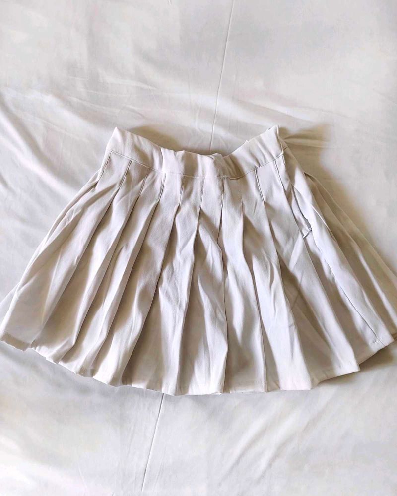 White Pleated Tennis Skirt