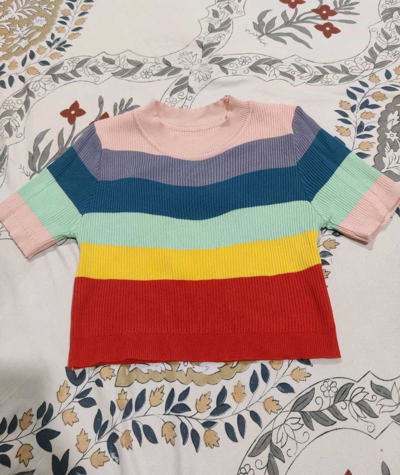 Striped Knit Crop Top