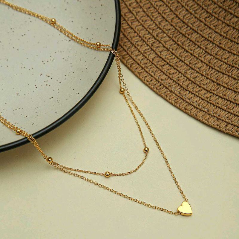 Gold Heart Layered Necklace