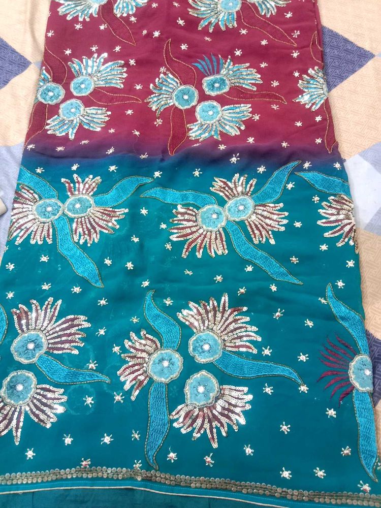 Heavy Embroidered Saree