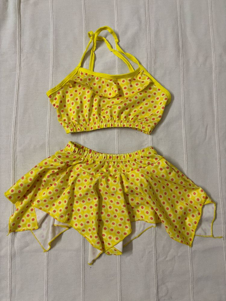 Cute Yellow Polka Dot Swimsuit(1.5 to 2.5Years)