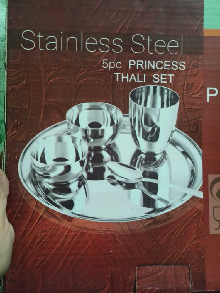 5 Pc Stainless Steel dinnerware Set