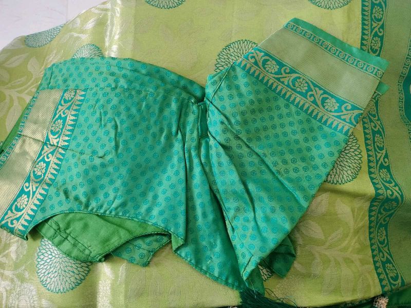 Green Pista Saree It Is New