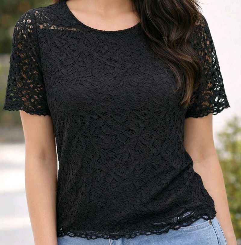 Elegant Black Lace Top
